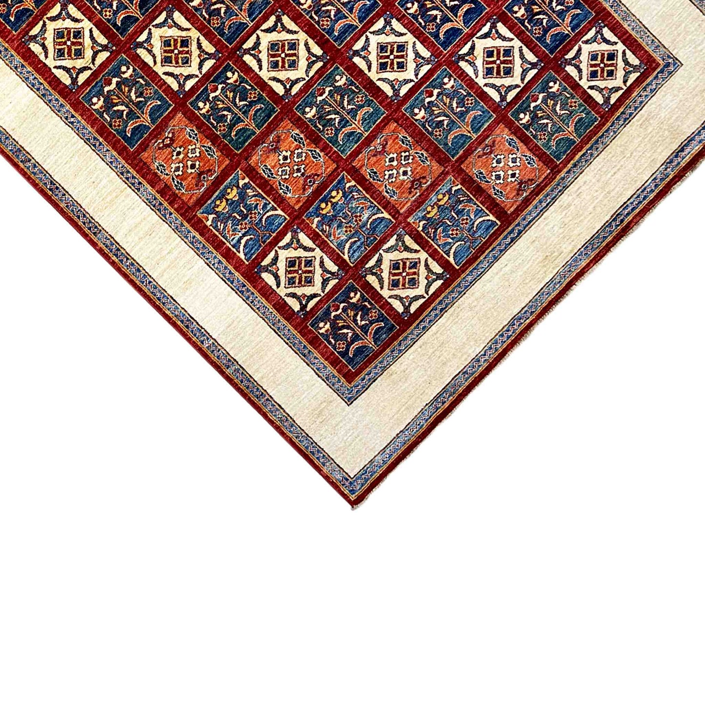 Khorjin-Teppich - Geometrisches Blumendesign, 258x185 cm - German Carpet Shop