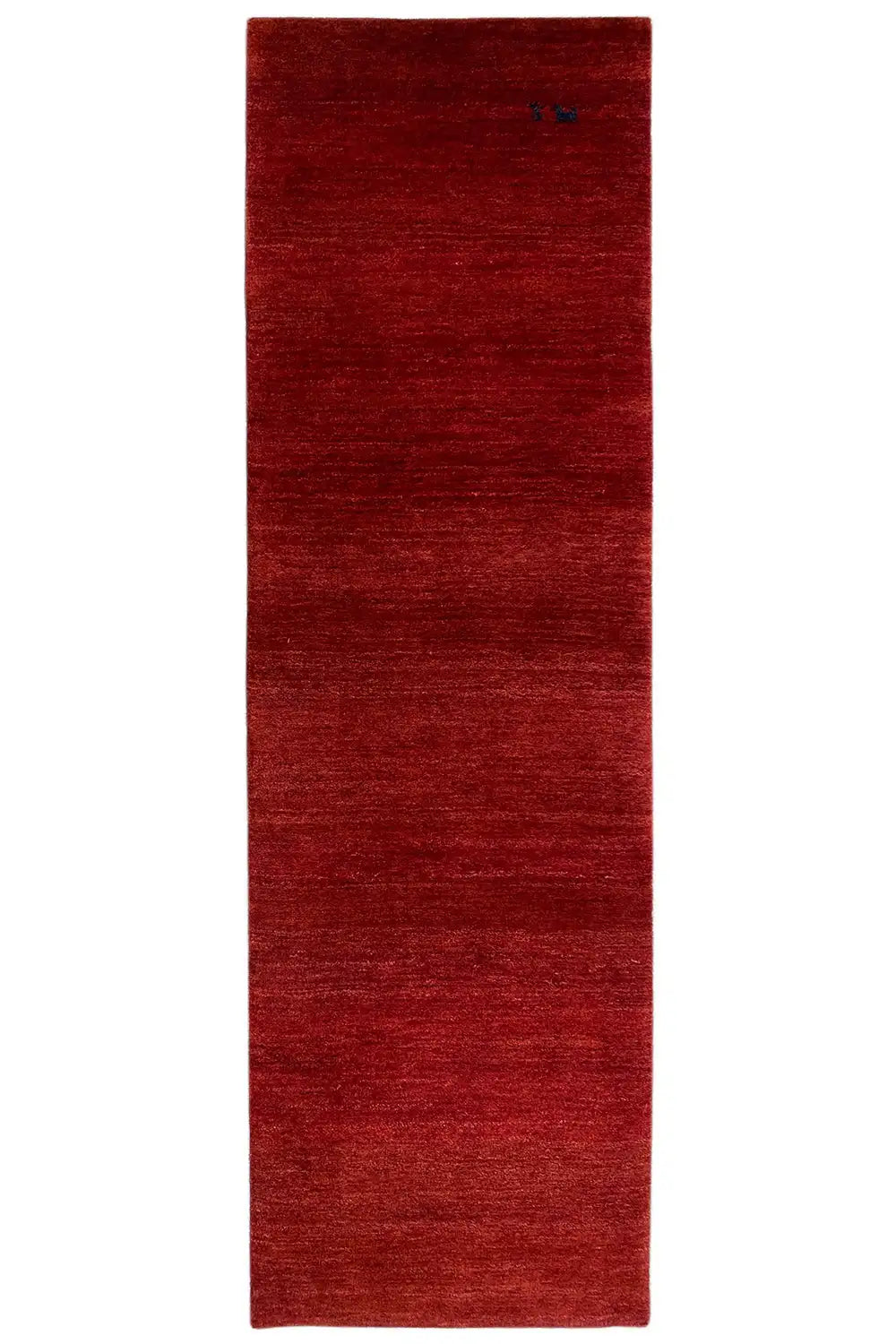 Rectangular burgundy rug with a fine pile texture