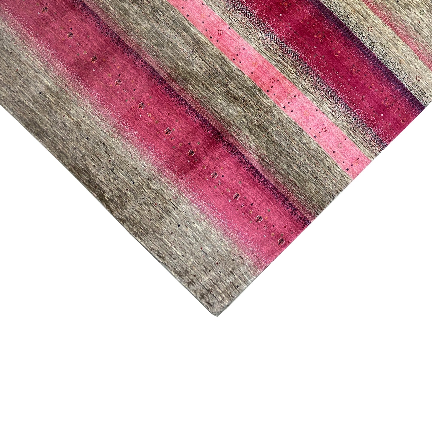 Gabbeh Exklusiver Teppich Rosa/Grau 348x247 cm - German Carpet Shop