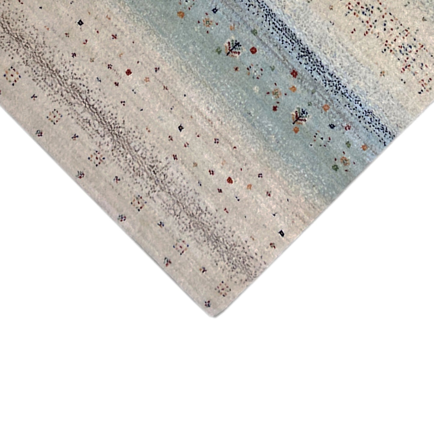 Blauer Gabbeh Teppich Läufer 198x82 cm - German Carpet Shop