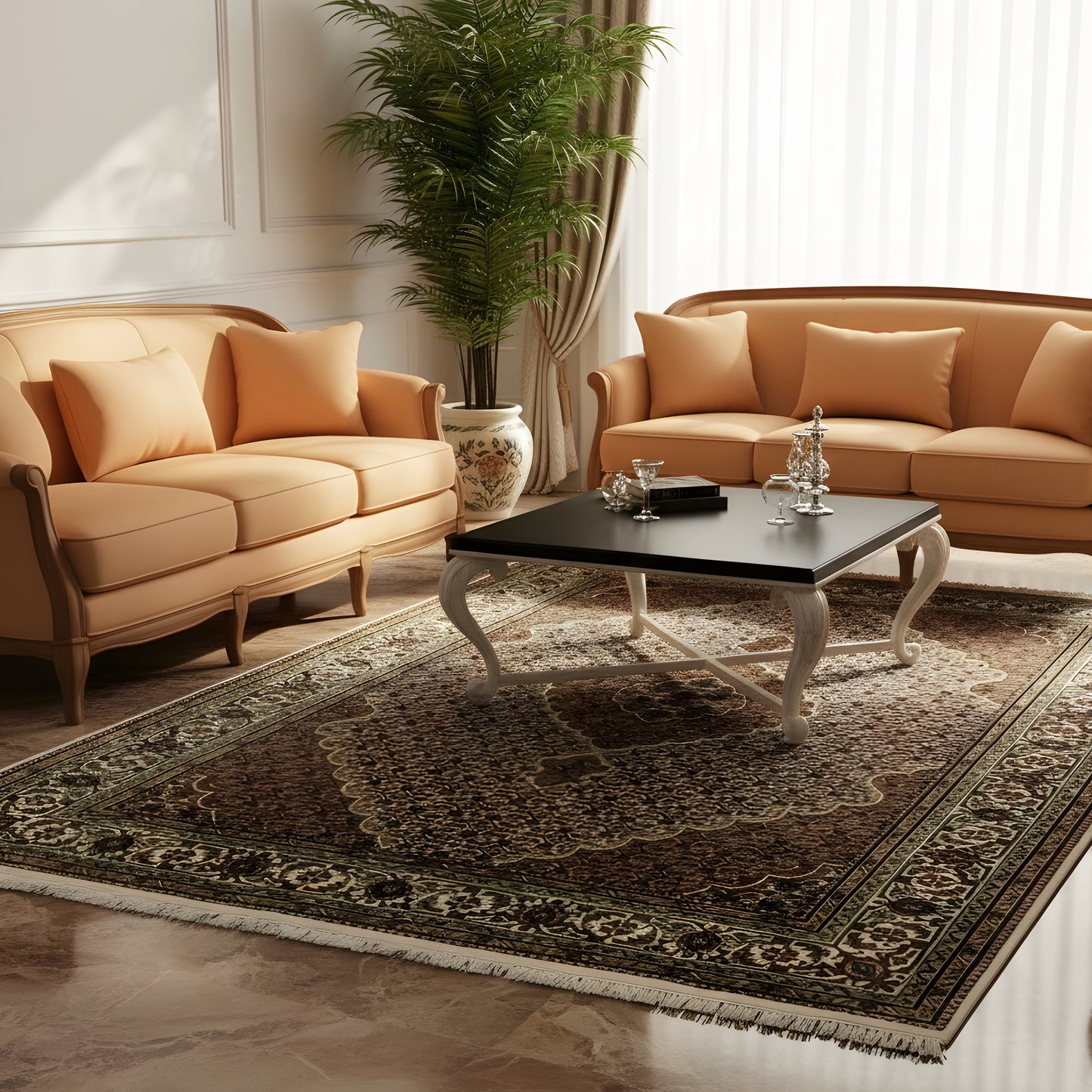 Indo Tabriz Carpet - (245x170 cm)