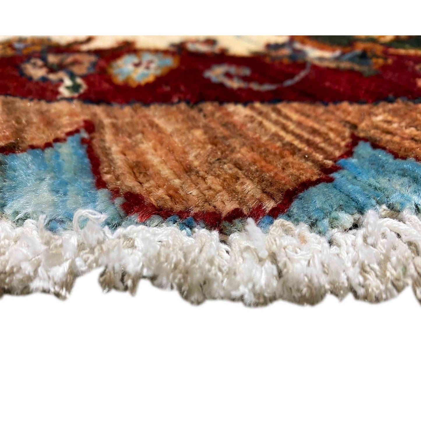 Khorjin-Wollteppich, Blau & Beige, 203x203 cm - German Carpet Shop