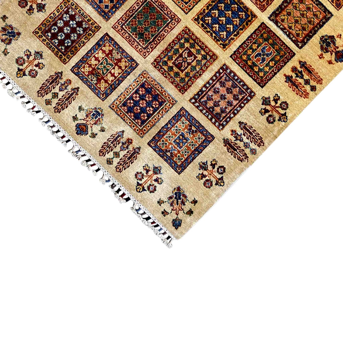 Afghan Khorjin Teppich, Beige, 152x106 cm - German Carpet Shop