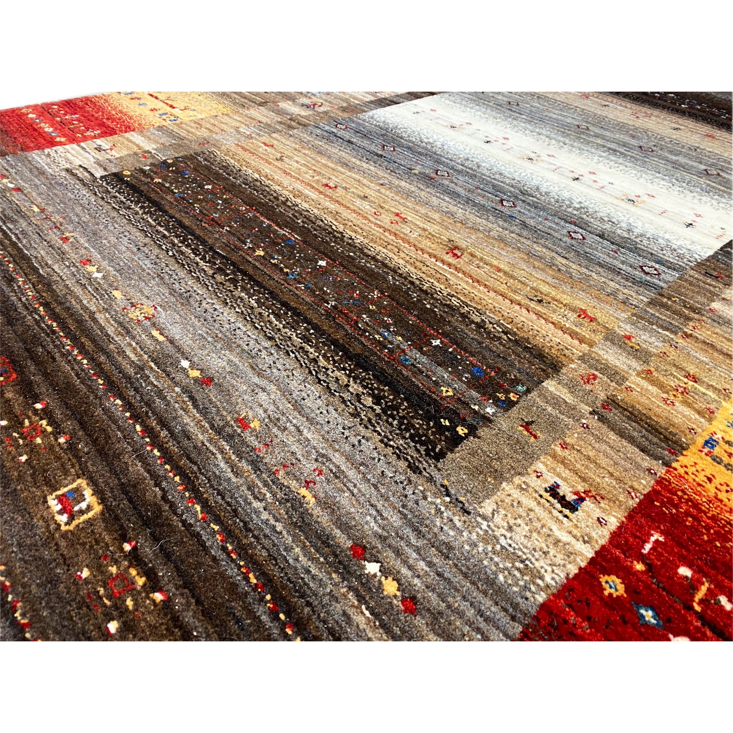 Luri Teppich Braun Multi 182x118cm - Premium Gabbeh Luri Teppich from German Carpet Shop - Just €1343! Shop now at German Carpet Shop