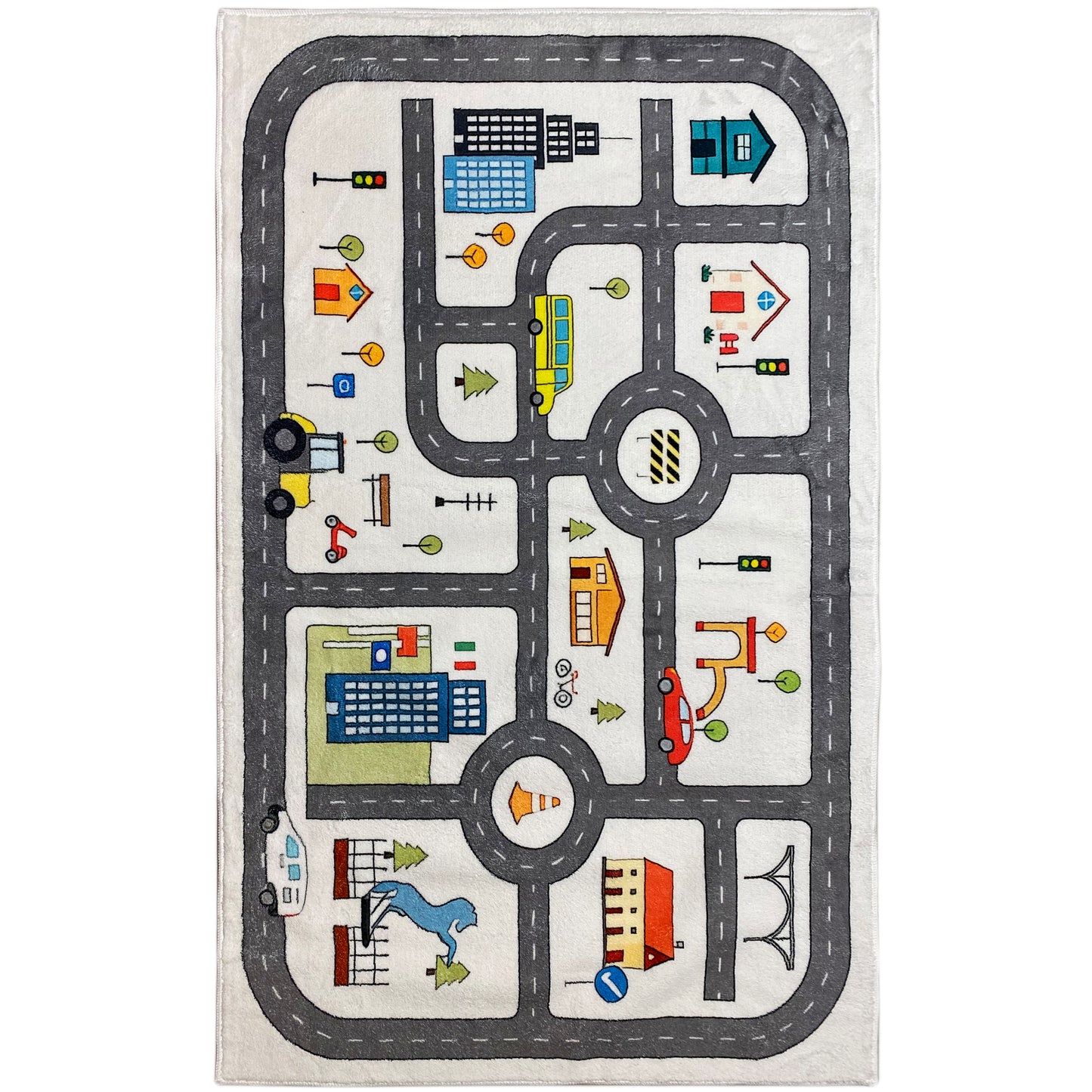 Children's Rug "Street", beige, 90 × 160 cm