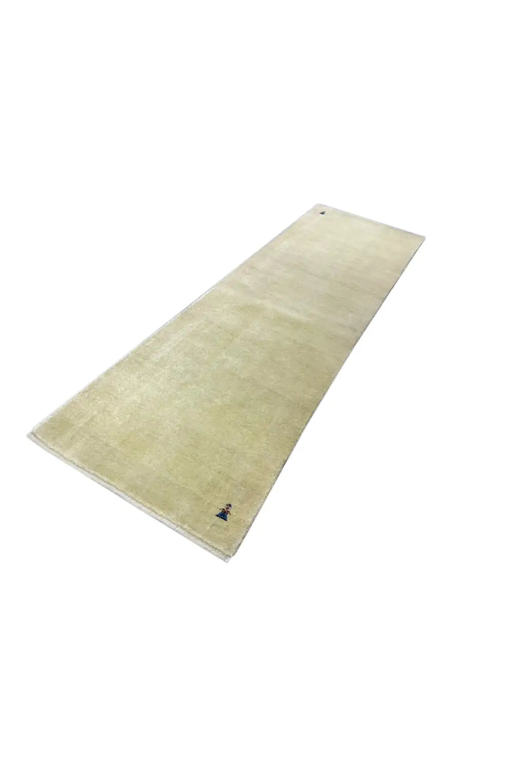 Gabbeh runner 230x75 cm, light beige, simple deep pile, straight edges