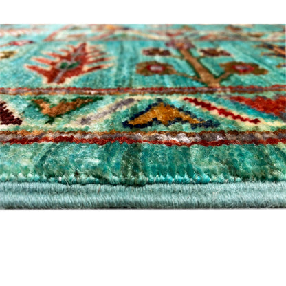 Türkiser Khorjin Teppich 197x158 cm - German Carpet Shop