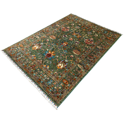 Grüner Khorjin Teppich 207x156 cm - German Carpet Shop