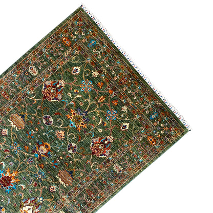 Grüner Khorjin Teppich 207x156 cm - German Carpet Shop