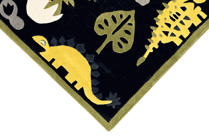 Handgetufteter Dinosaurier-Kinderteppich – Mehrfarbiger Spielzimmer-Teppich mit lustigem Dino-Design – 120x180 cm (4x6 ft) - German Carpet Shop