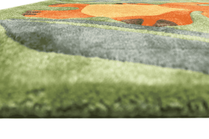 Grüner handgetufteter Kinder-Dschungel-Teppich, 120x180cm (4x6 ft) - German Carpet Shop