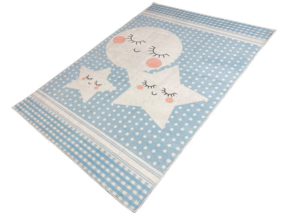 Children's Rug "Star World", blue, 140x200 cm