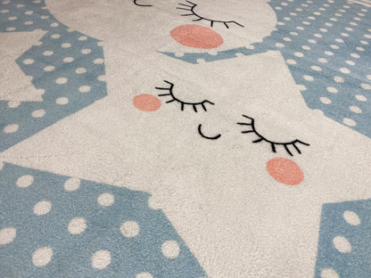 Children's Rug "Star World", blue, 140x200 cm