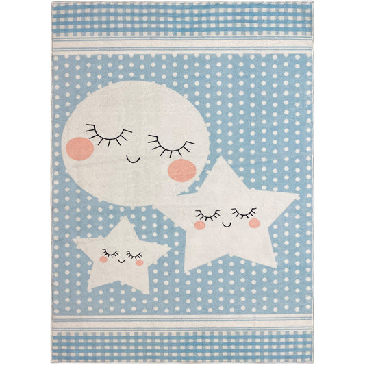 Children's Rug "Star World", blue, 140x200 cm
