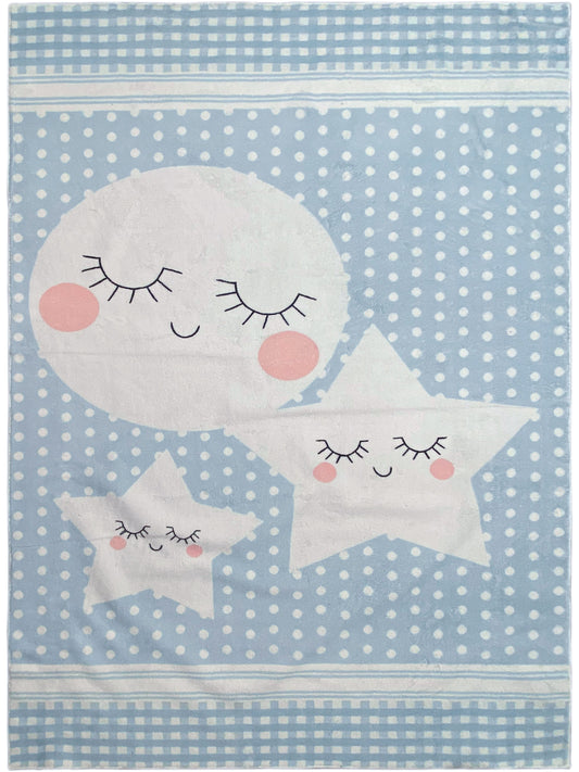 Children's Rug "Star World", blue, 90x160 cm