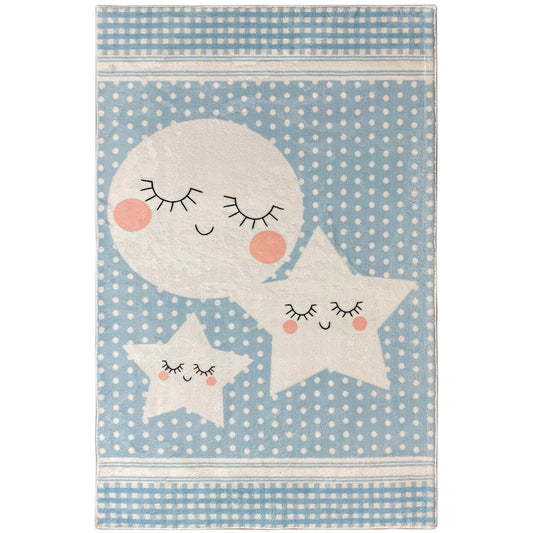 Children's Rug "Star World", blue, 90x160 cm