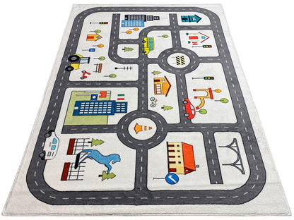 Children's Rug "Street", gray, 140x200 cm