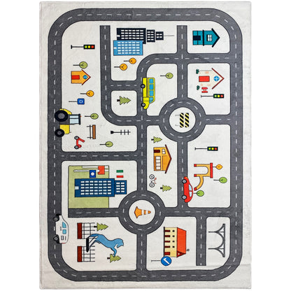 Children's Rug "Street", gray, 140x200 cm