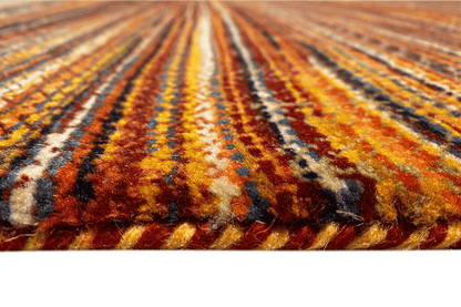Gabbeh Luri Streifen Multicolor Handgeknüpfter Teppich - 239x160 cm (7.8x5.2 ft) - 100% Wolle - German Carpet Shop