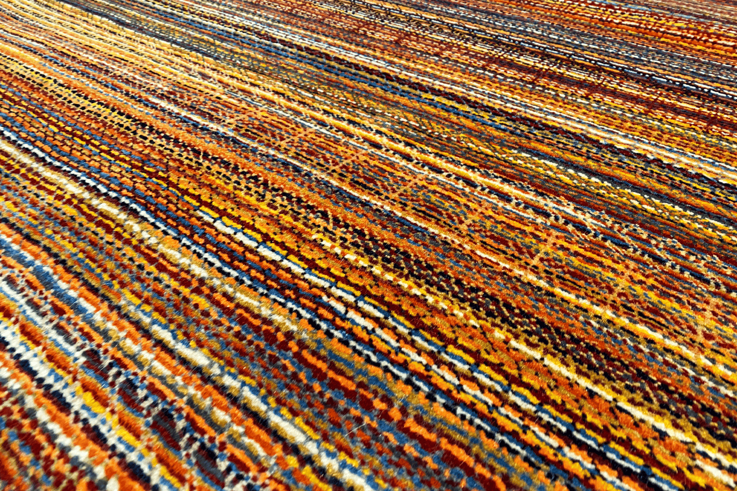 Gabbeh Luri Streifen Multicolor Handgeknüpfter Teppich - 239x160 cm (7.8x5.2 ft) - 100% Wolle - German Carpet Shop