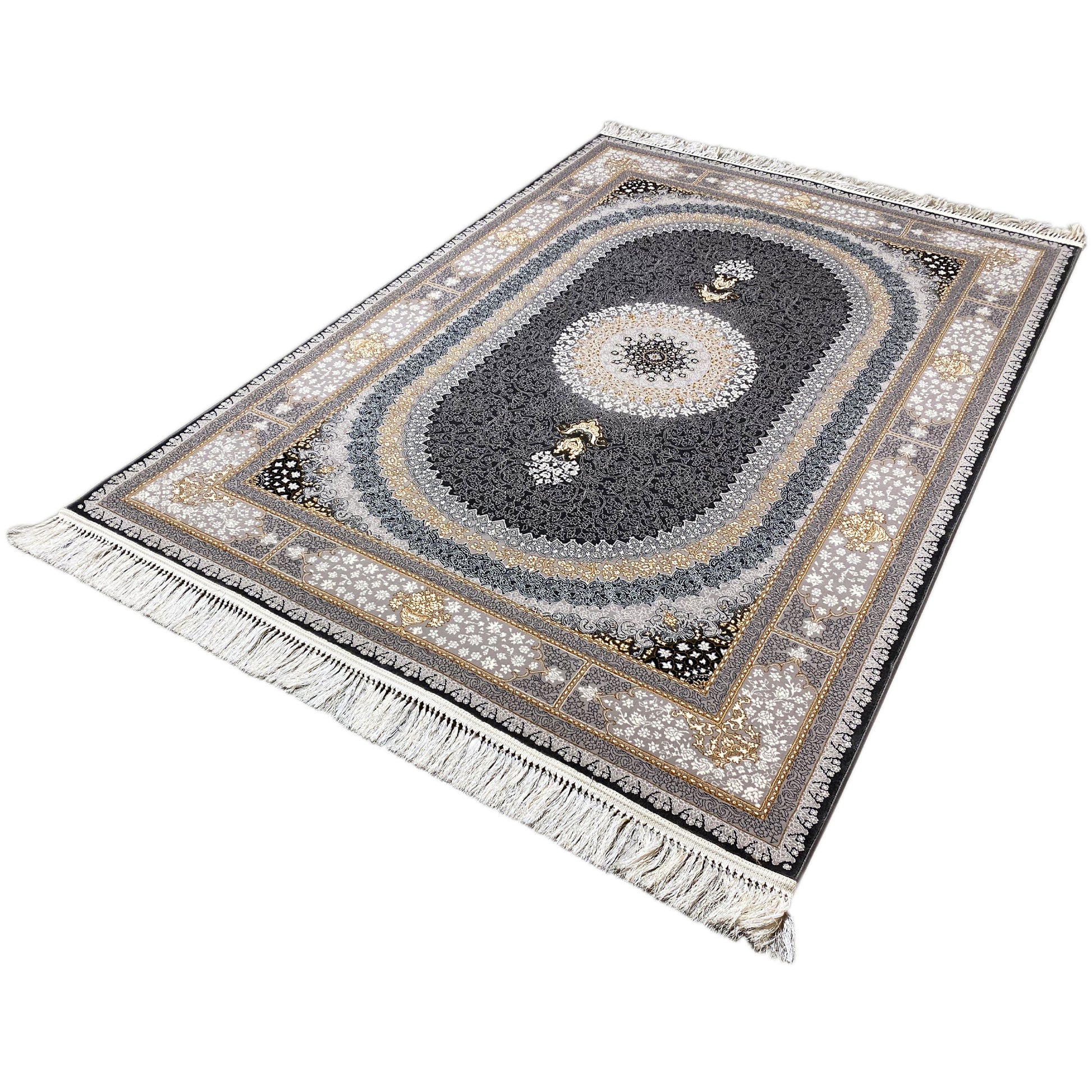 Eleganter, pflegeleichter Teppich für Esszimmer oder Büro, Muster im Perser-Stil