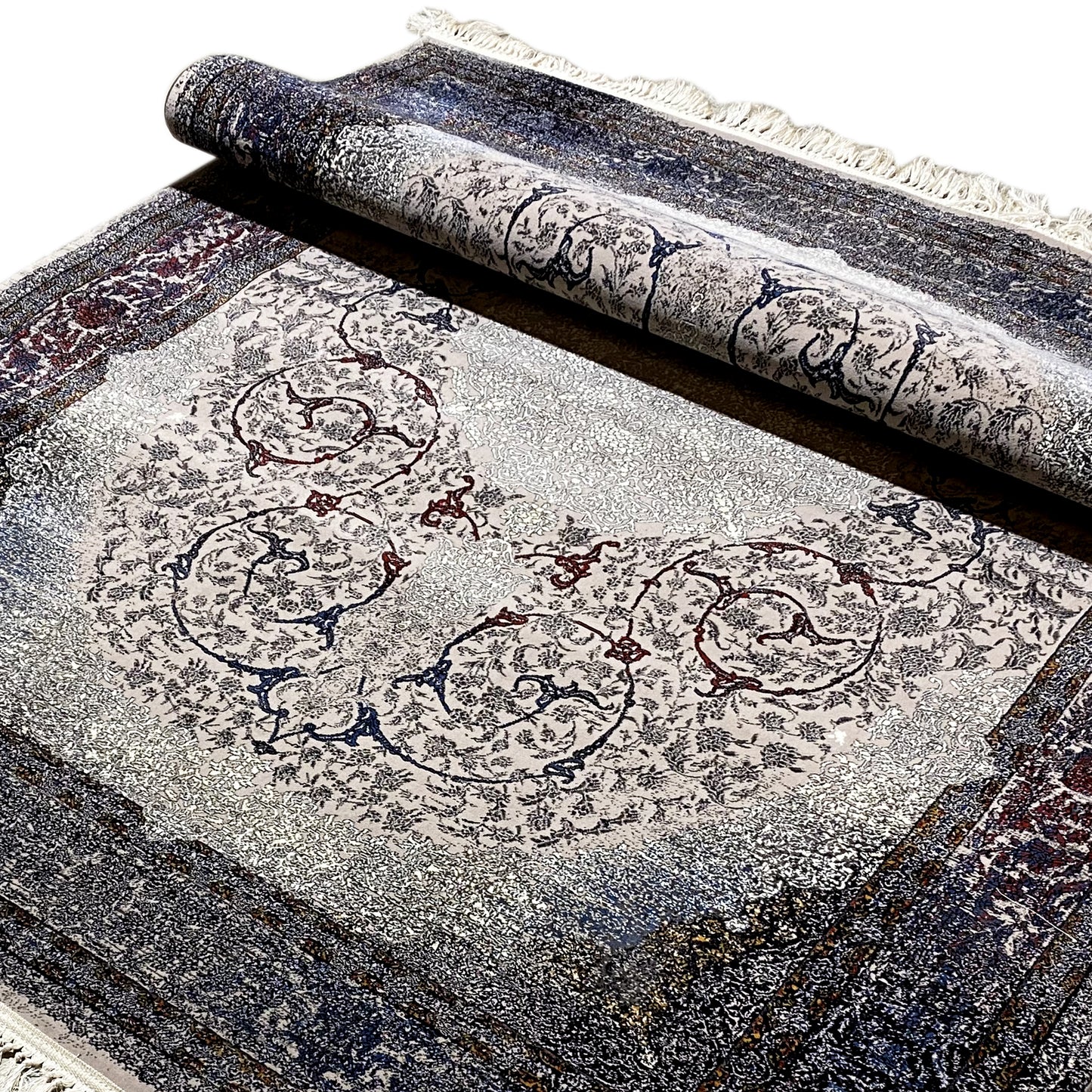 Eleganter, pflegeleichter Teppich für Esszimmer oder Büro, Muster im Perser-Stil