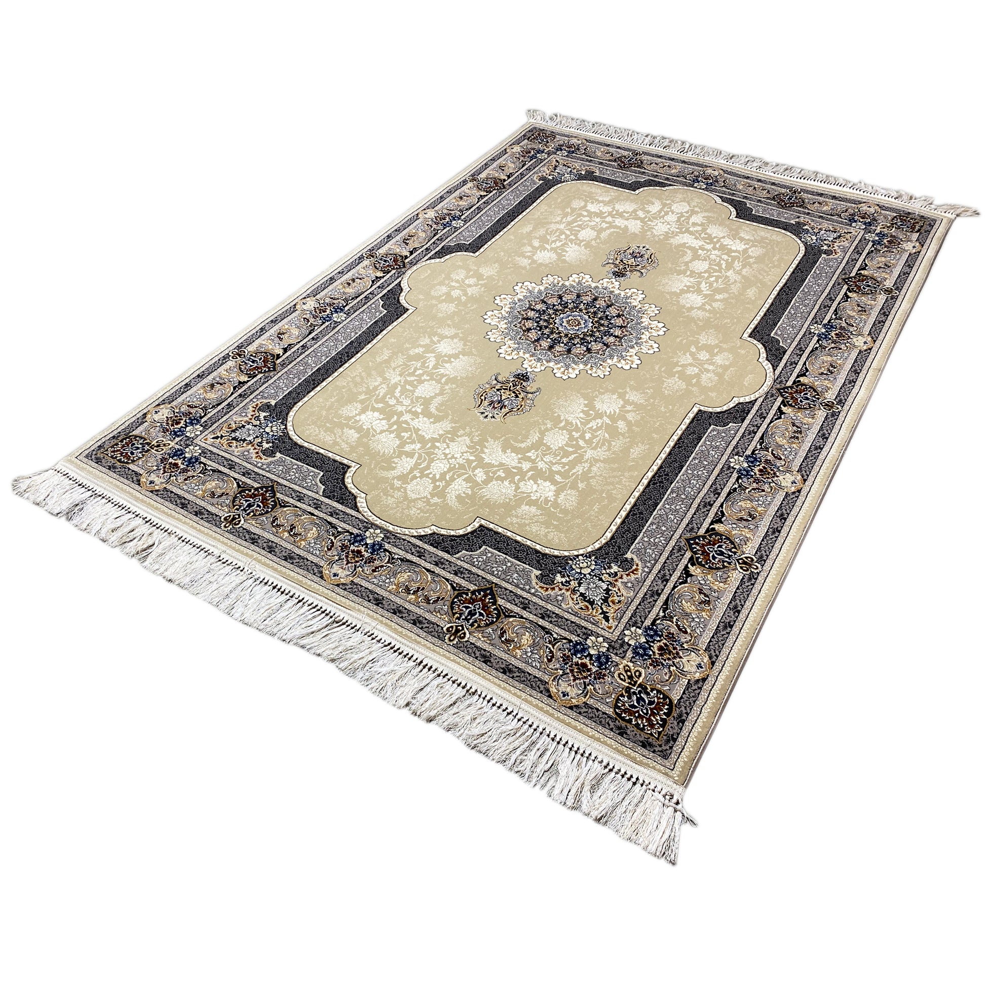 Eleganter, pflegeleichter Teppich für Esszimmer oder Büro, Muster im Perser-Stil