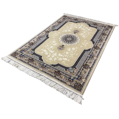 Eleganter, pflegeleichter Teppich für Esszimmer oder Büro, Muster im Perser-Stil