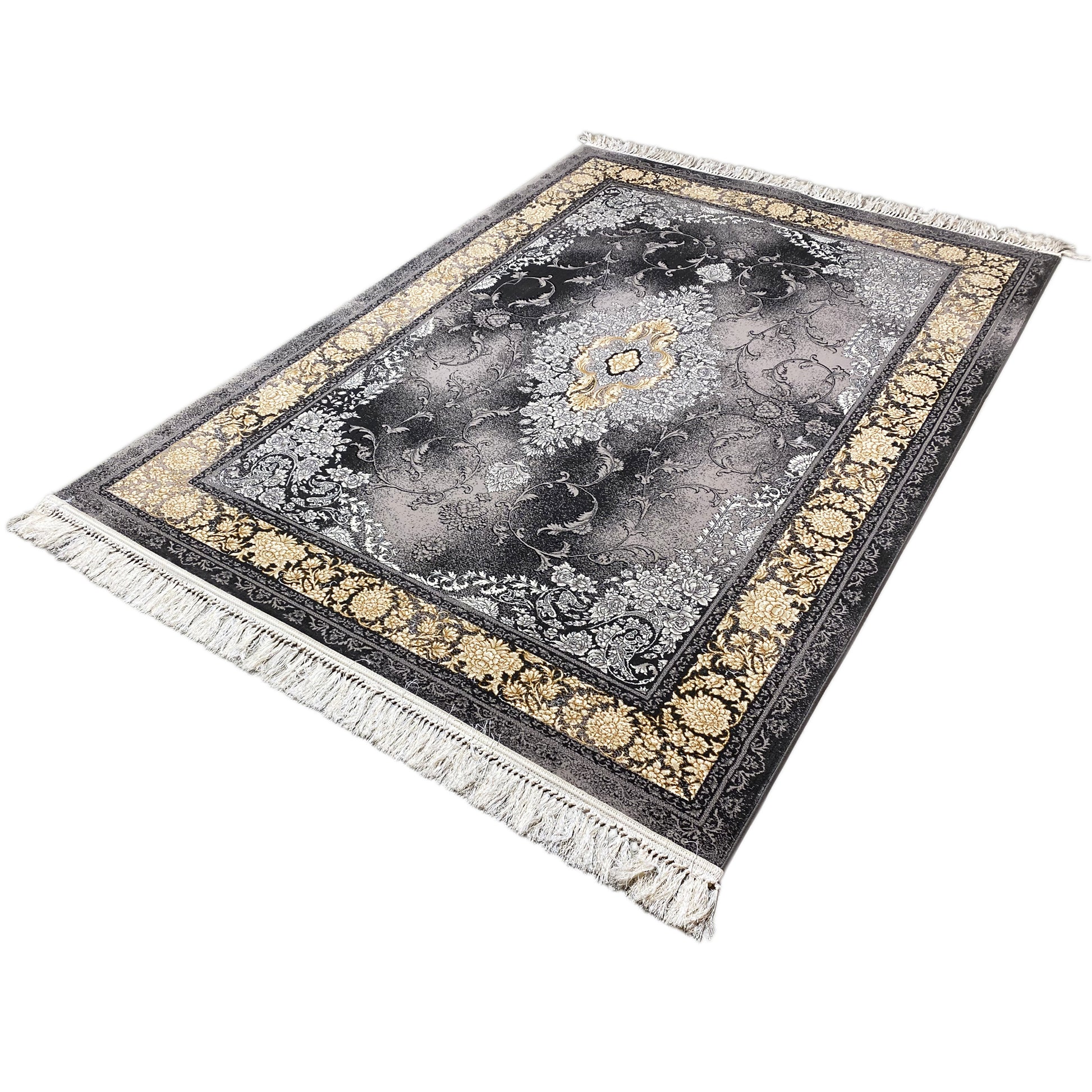 Eleganter, pflegeleichter Teppich für Esszimmer oder Büro, Muster im Perser-Stil