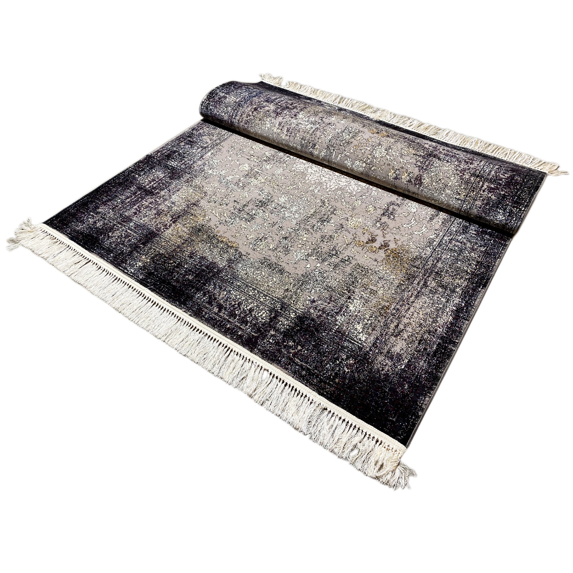 Teppich mit Fransen, orientalisches Muster im Used-Look, 100% Polypropylen