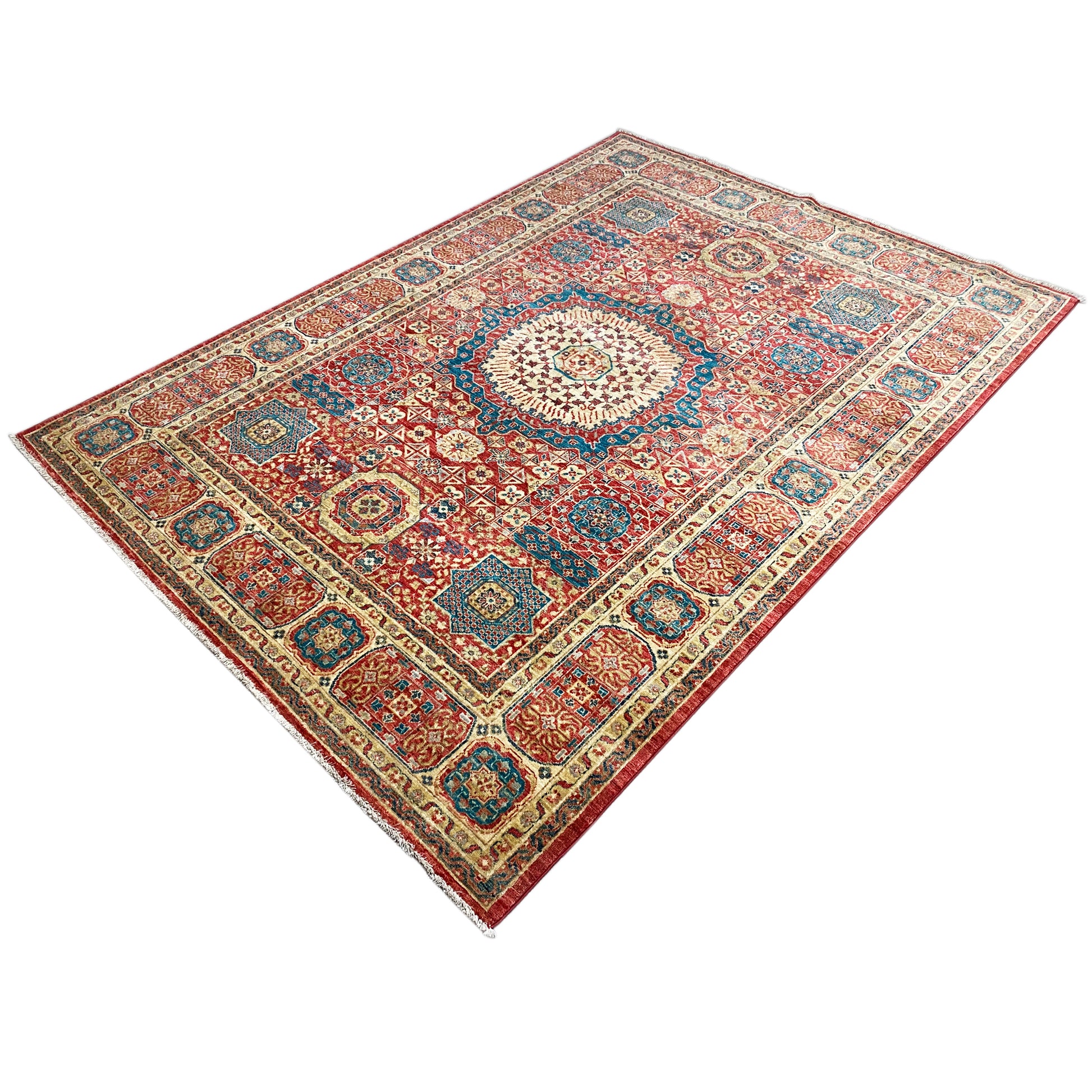 Roter Mamluk Teppich, 236x172 cm - German Carpet Shop