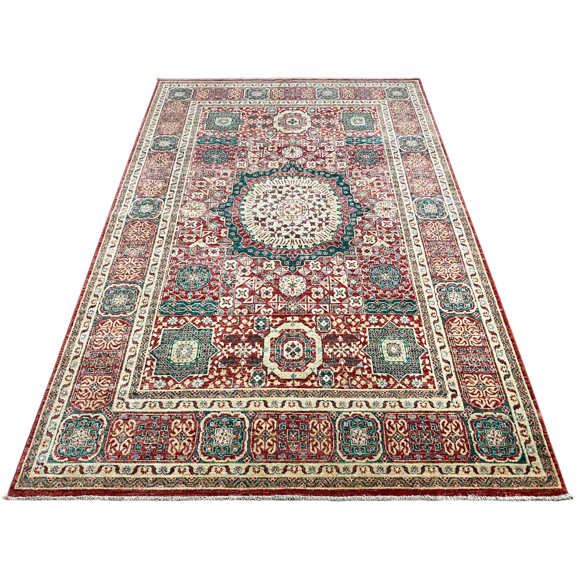 Roter Mamluk Teppich 246x161 cm - German Carpet Shop