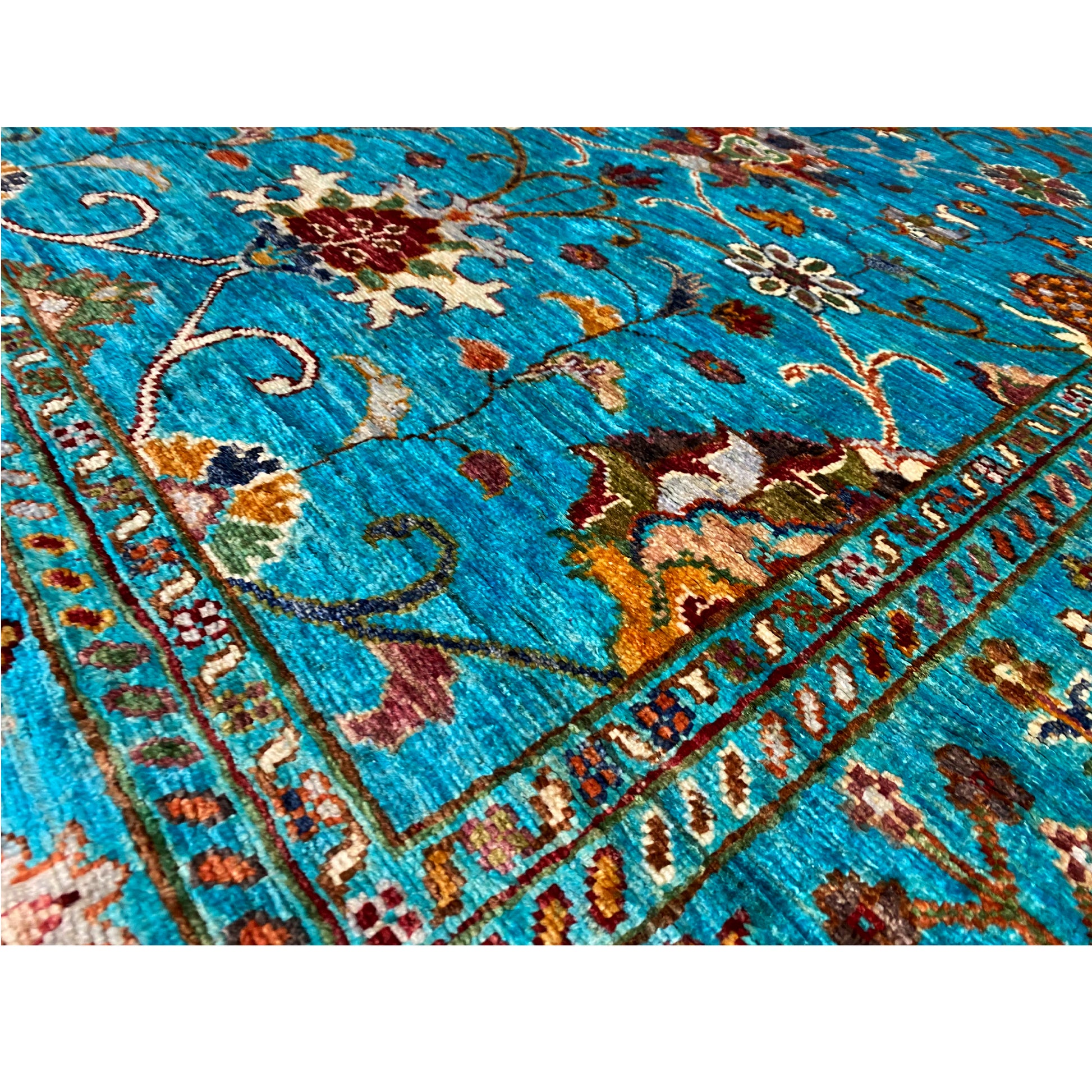 Türkiser Khorjin Teppich 177x122 cm - German Carpet Shop