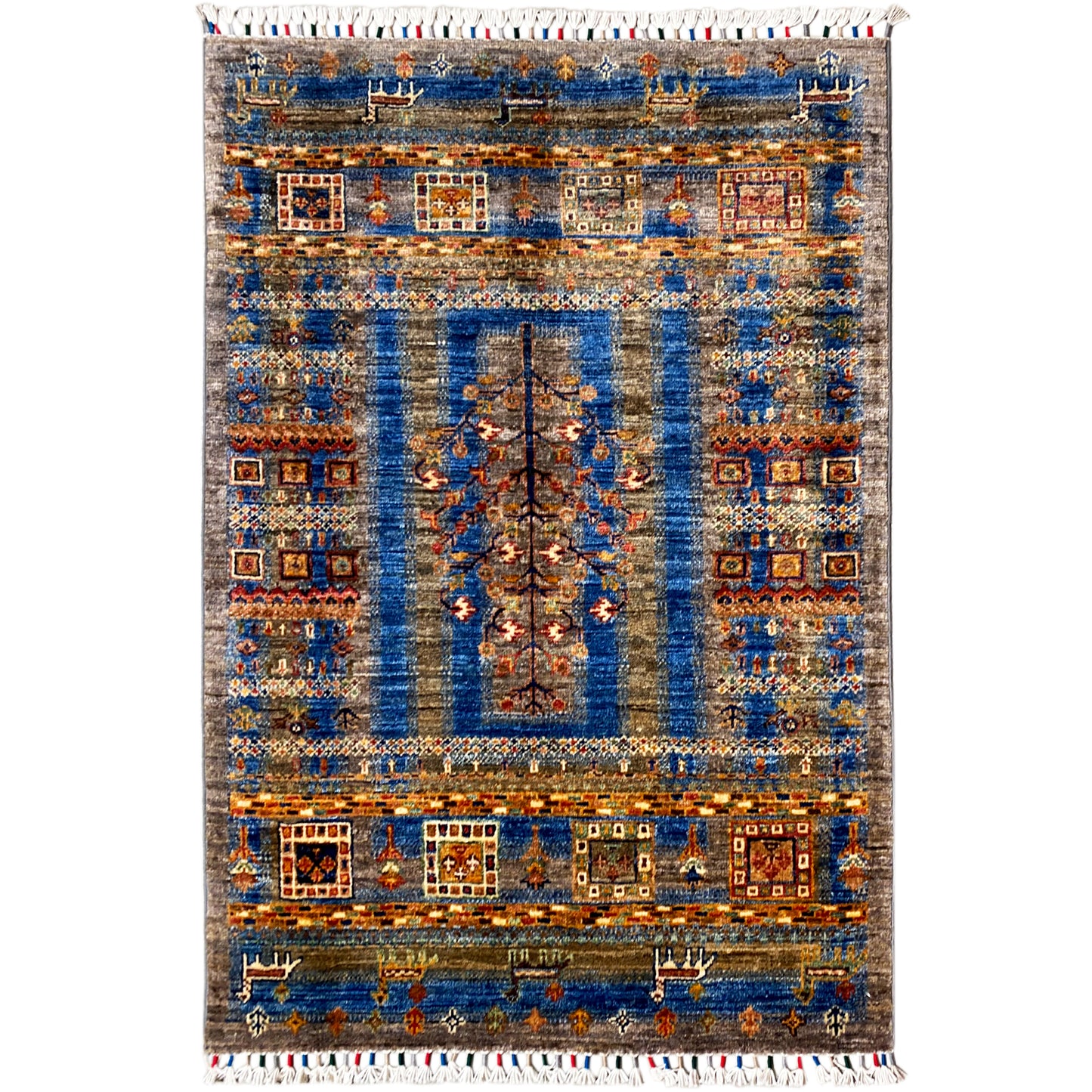 Blauer Khorjin Teppich 124x88 cm - German Carpet Shop