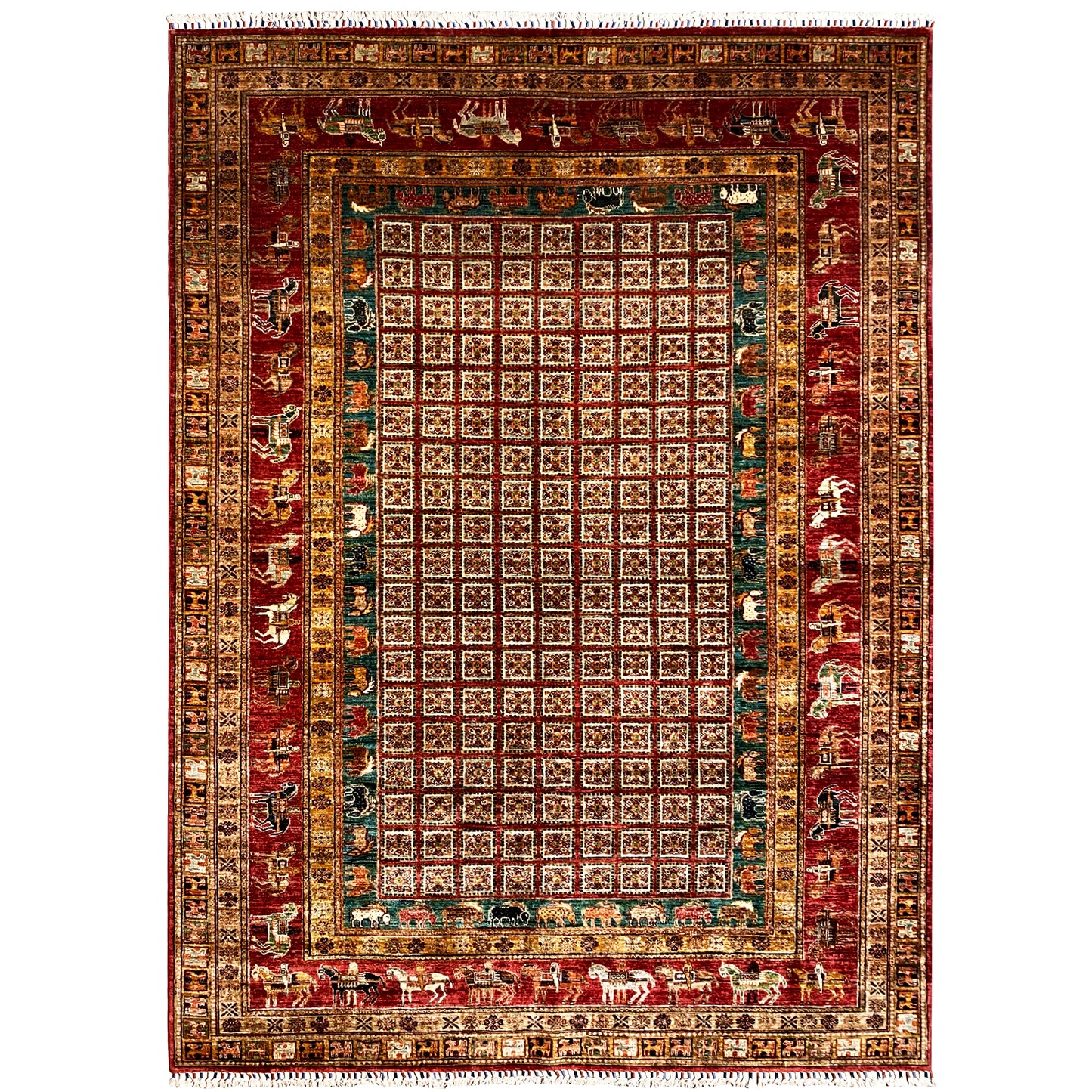 Roter Khorjin Teppich 282x211 cm - German Carpet Shop