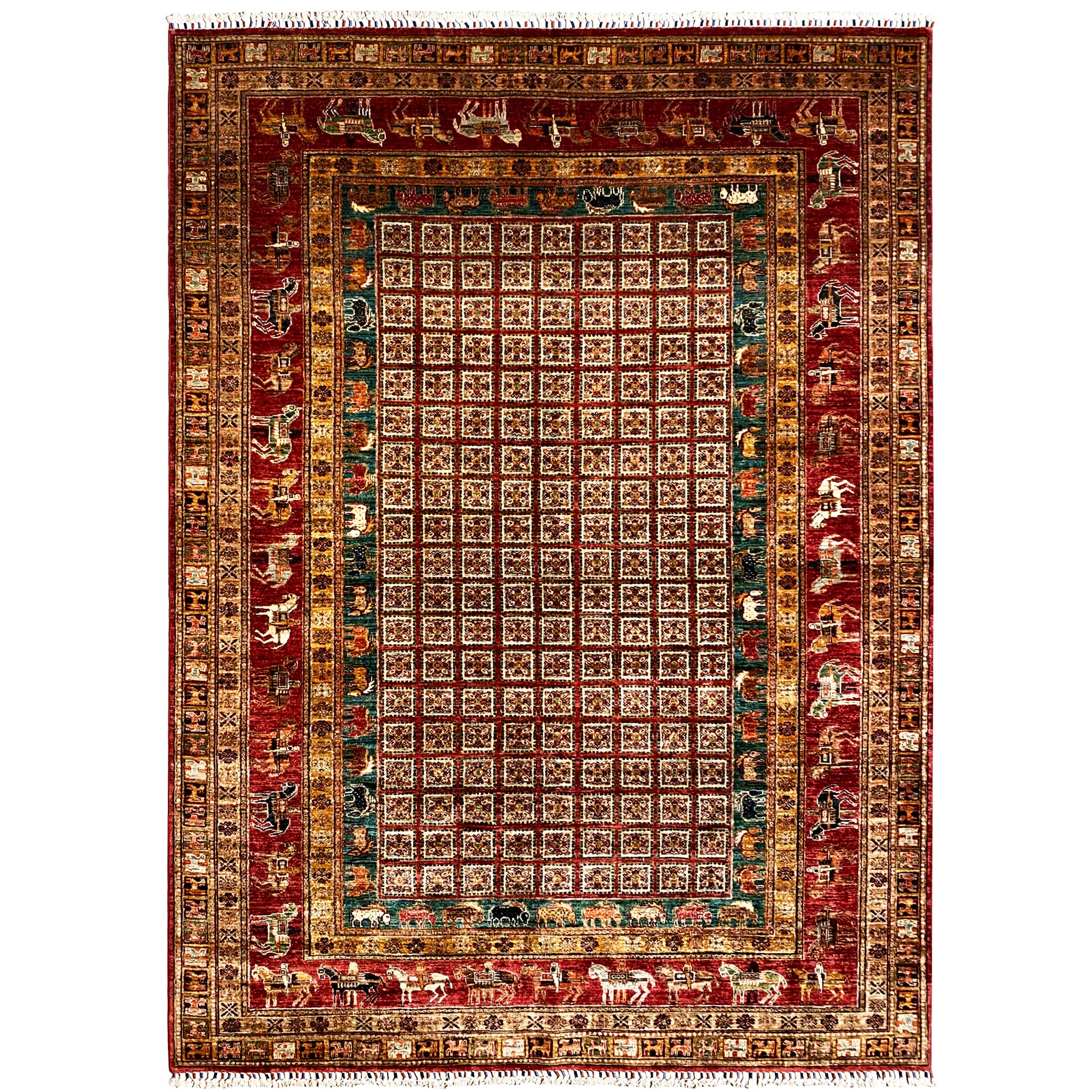 Roter Khorjin Teppich 282x211 cm - German Carpet Shop