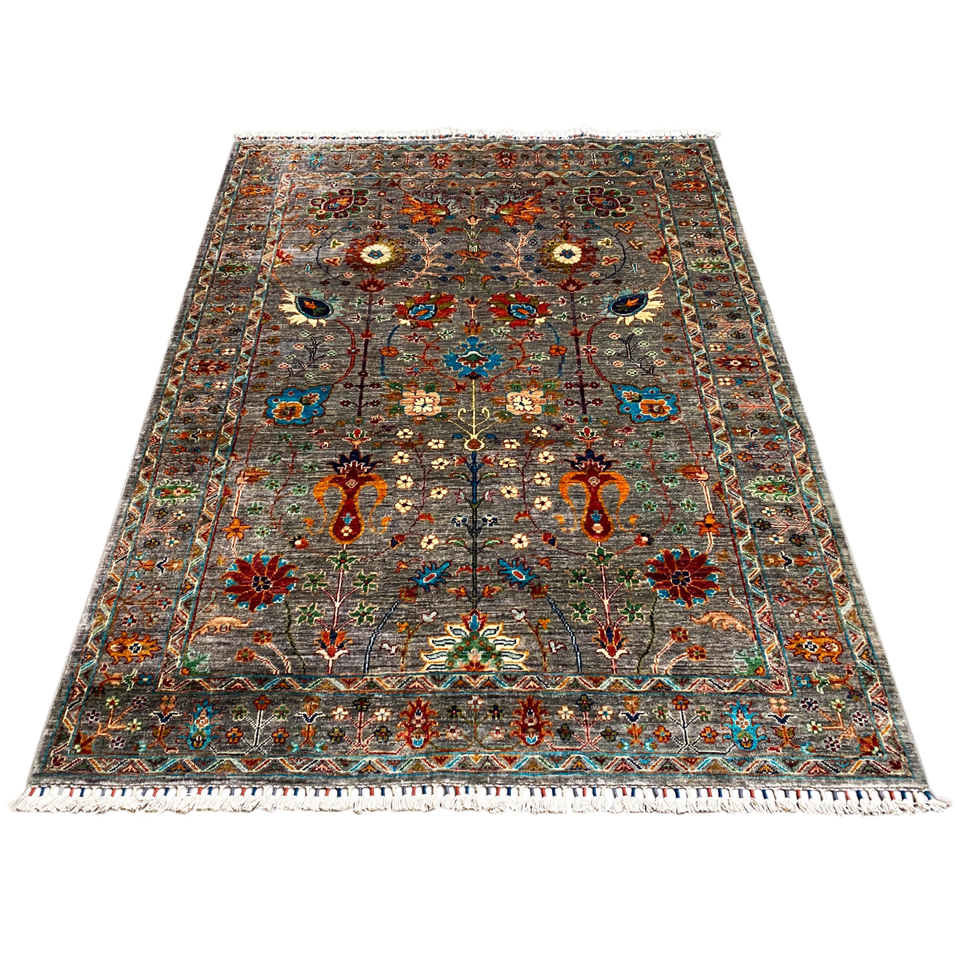 Grauer Khorjin Teppich 202x155 cm - German Carpet Shop