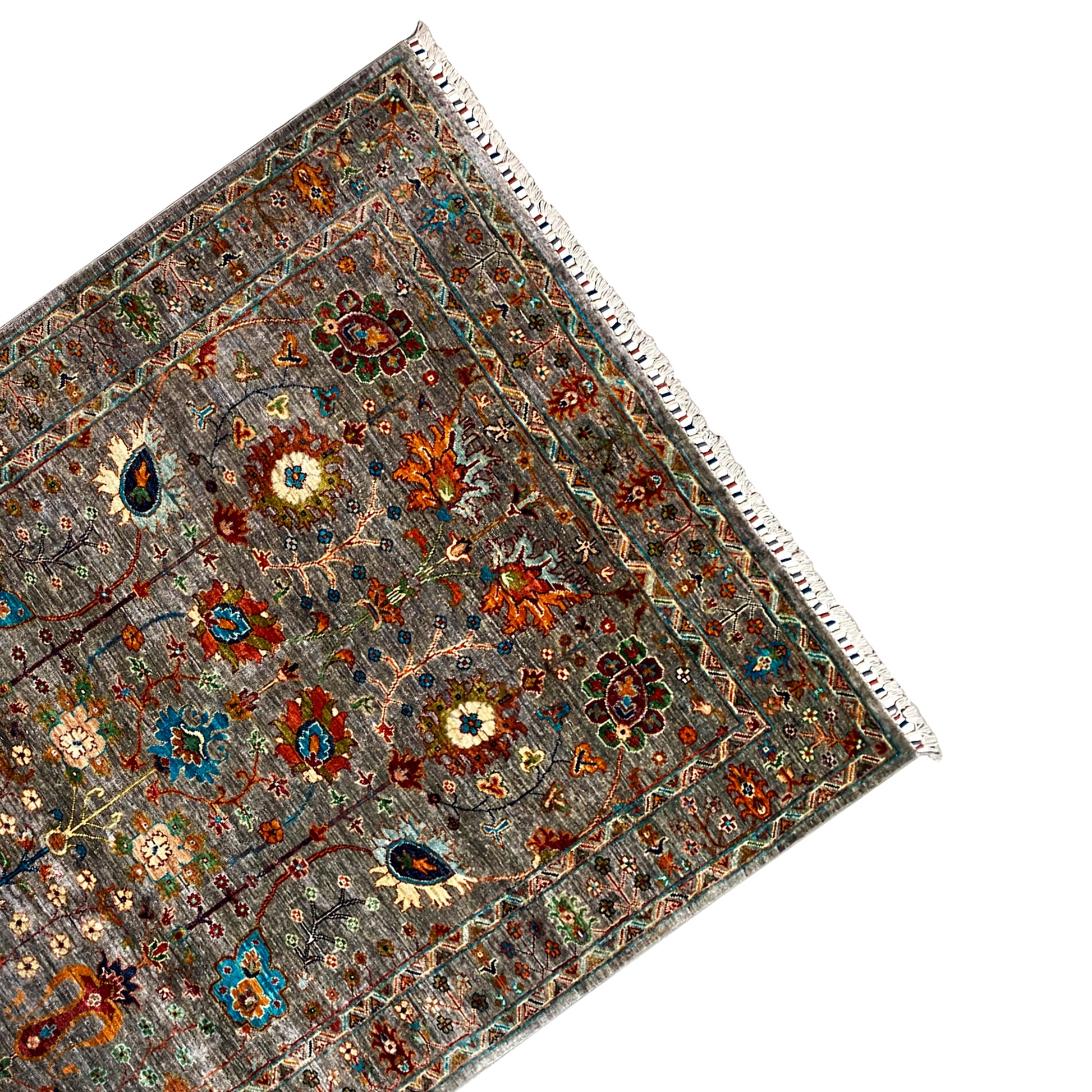 Grauer Khorjin Teppich 202x155 cm - German Carpet Shop