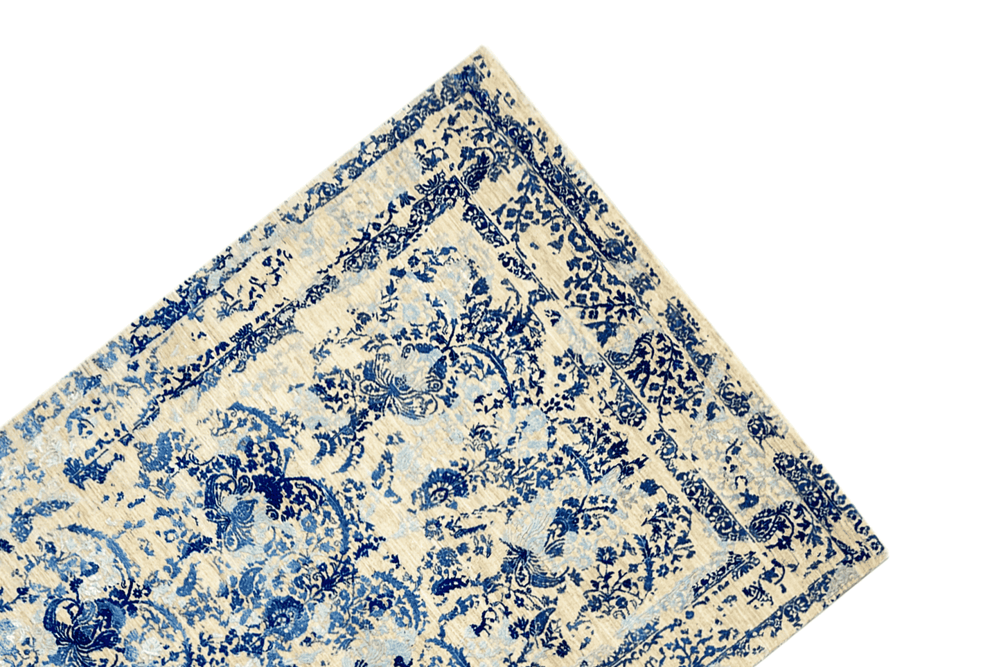 Moderner Designer-Teppich – Indisches Blumenmuster – 245x179 cm (8x5.9ft) - German Carpet Shop