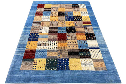 Geometrischer Gabbeh Teppich (180x240 cm / 6x8 ft) - German Carpet Shop