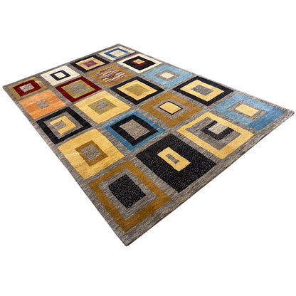 Gabbeh Exklusiver Teppich Grau 300x195 cm - German Carpet Shop