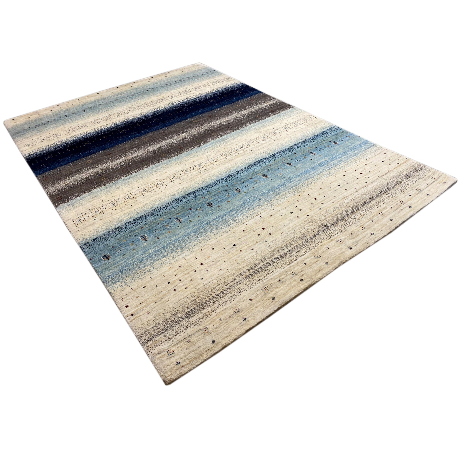 Gabbeh Exklusiver Teppich Blau/Grau 299x196 cm - German Carpet Shop