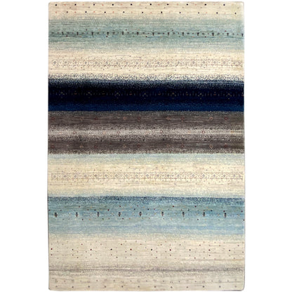 Gabbeh Exklusiver Teppich Blau/Grau 299x196 cm - German Carpet Shop