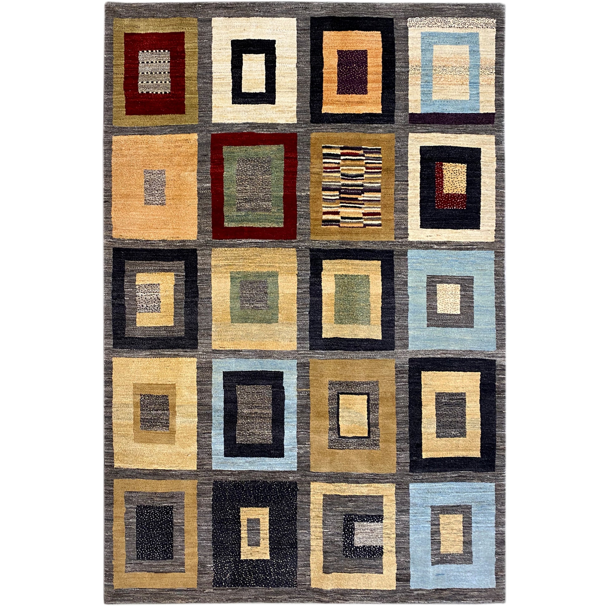 Gabbeh Exklusiver Teppich Bunt 294x199 cm - German Carpet Shop