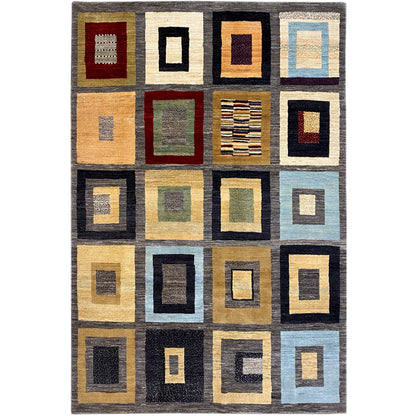 Gabbeh Exklusiver Teppich Bunt 294x199 cm - German Carpet Shop