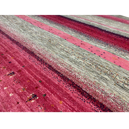 Gabbeh Exklusiver Teppich Rosa/Grau 294x199 cm - German Carpet Shop