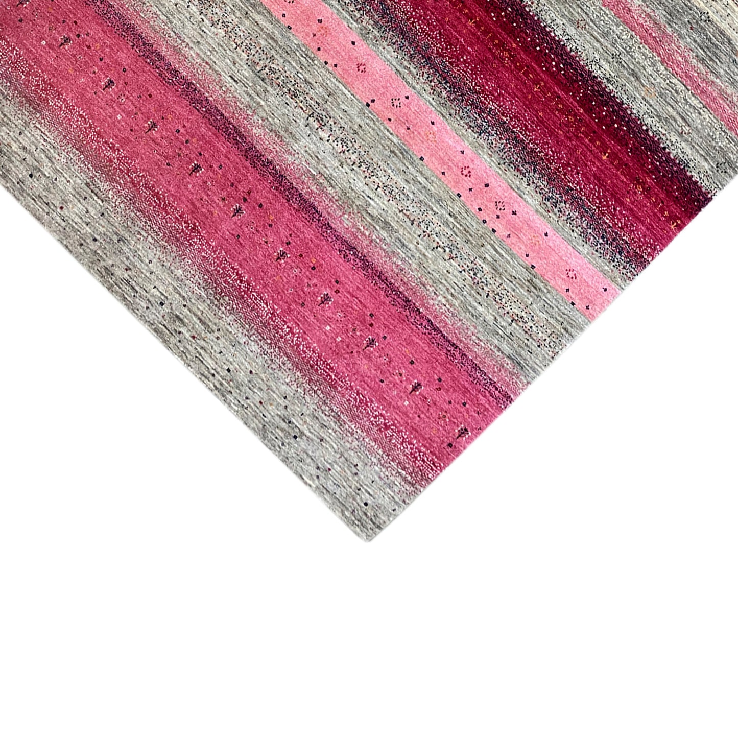 Gabbeh Exklusiver Teppich Rosa/Grau 300x200 cm - German Carpet Shop
