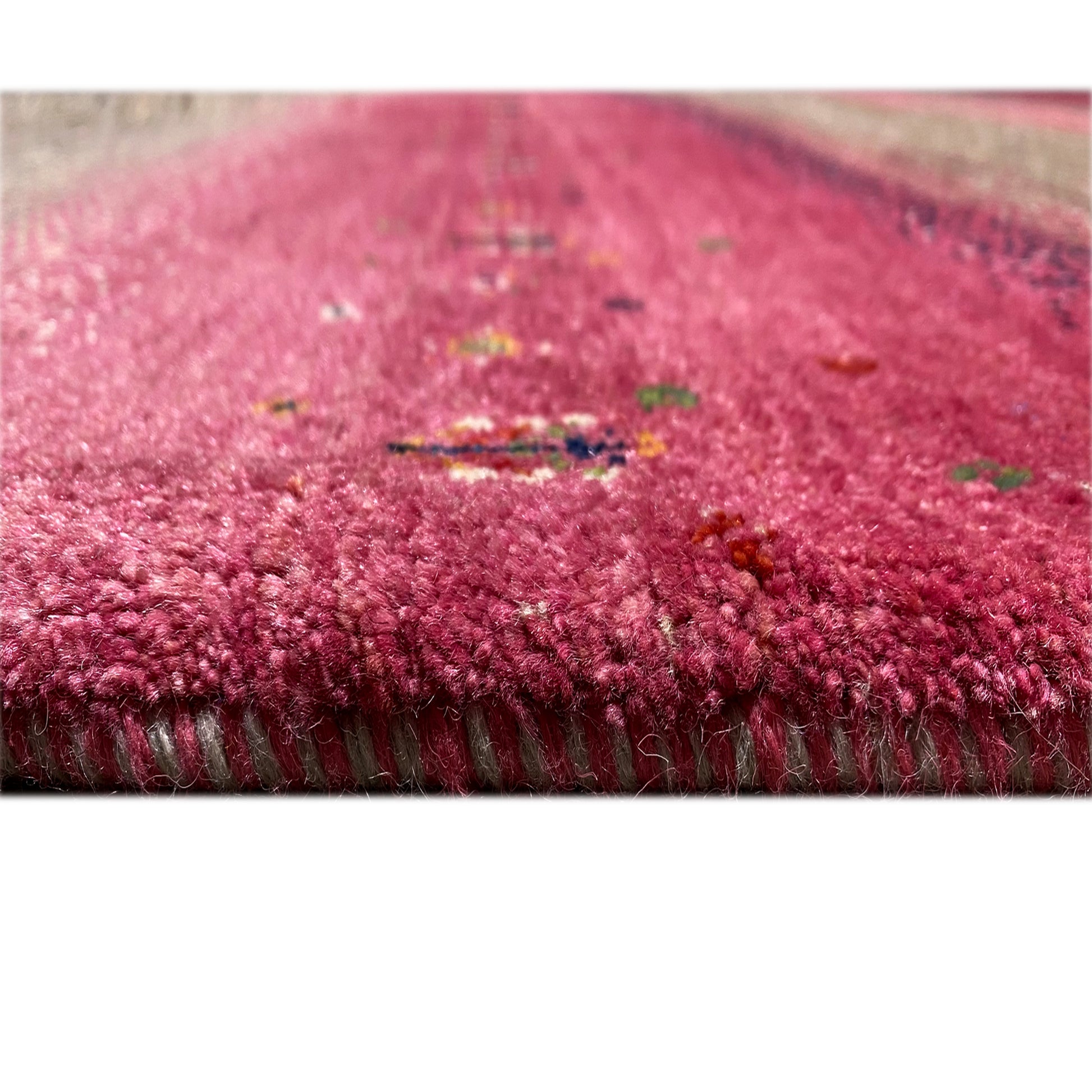 Gabbeh Exklusiver Teppich Rosa/Grau 348x247 cm - German Carpet Shop