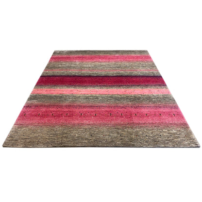 Gabbeh Exklusiver Teppich Rosa/Grau 297x251 cm - German Carpet Shop