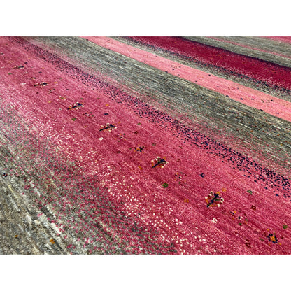 Gabbeh Exklusiver Teppich Rosa/Grau 297x251 cm - German Carpet Shop